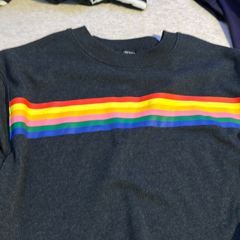 Forever 21 rainbow Cropped sweater
